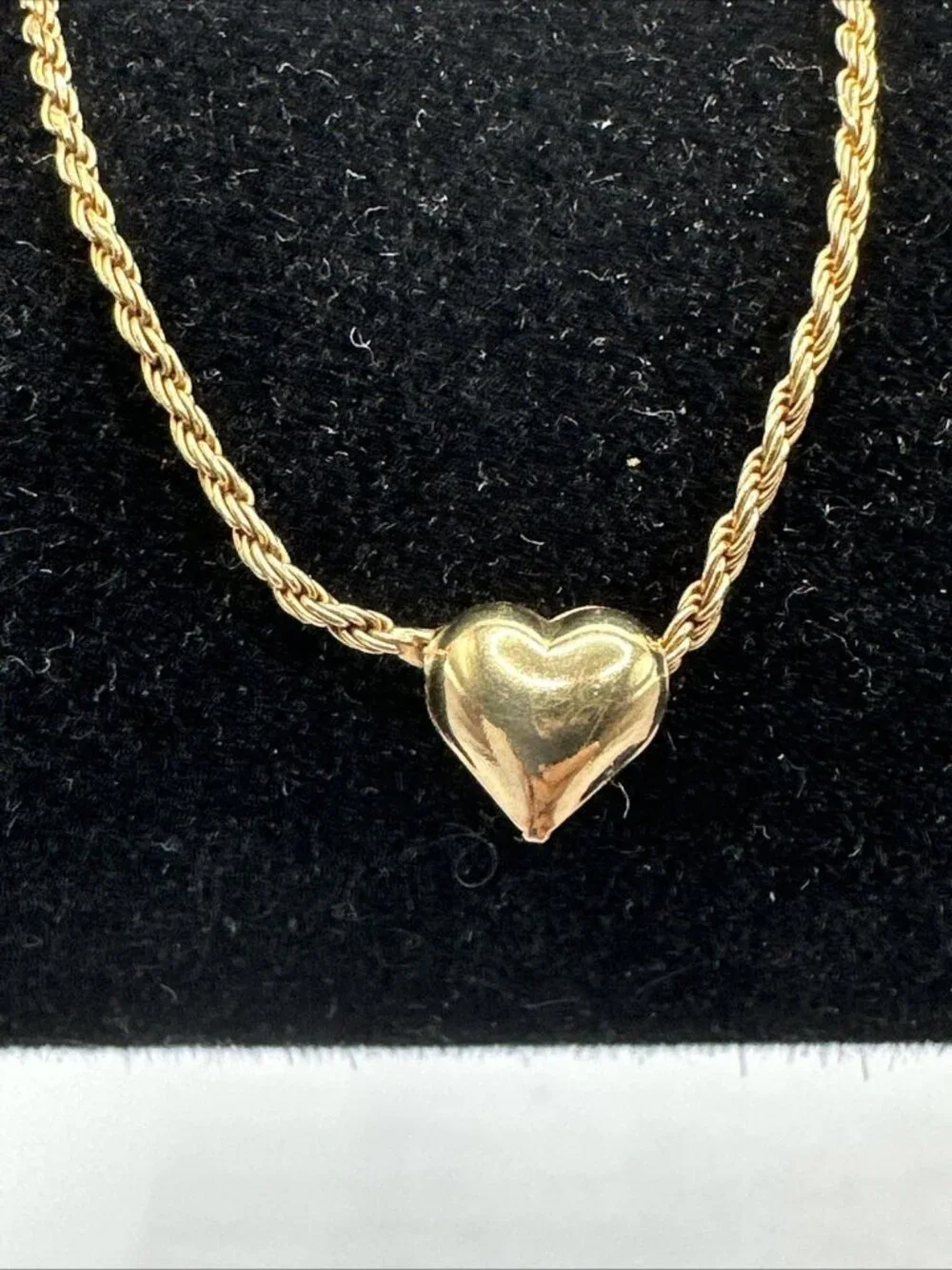 Dyadema 14k YG Plated Solid Sterling Silver Heart Charm Rope Bracelet 6.5 +1” Ex